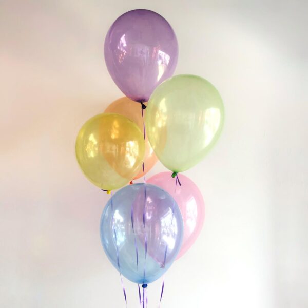 Bouquet de 5 globos latex solidos